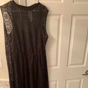 Plus size black lace maxi dress